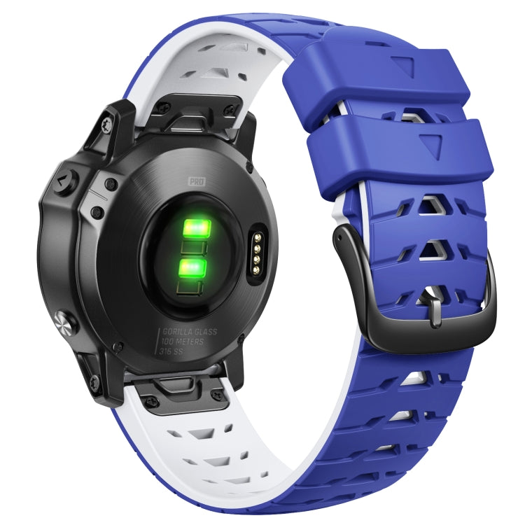 For Garmin Fenix 7 22mm Trapezoidal Quick Release Silicone Watch Band