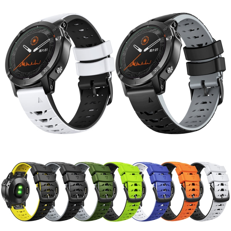 For Garmin Fenix 7 22mm Trapezoidal Quick Release Silicone Watch Band