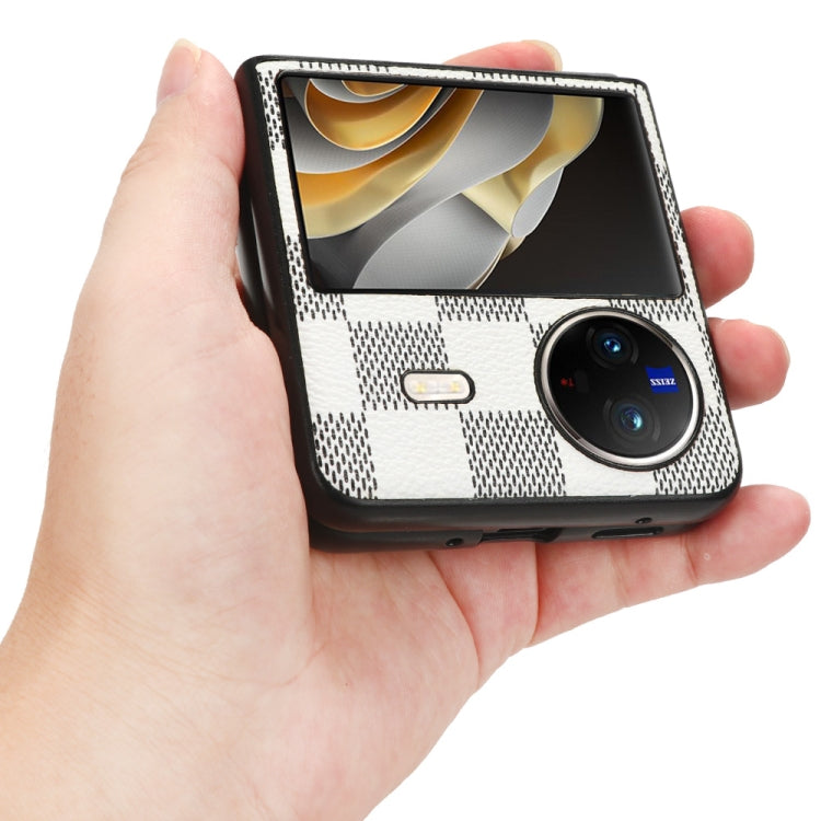 For vivo X Flip Checkered Pattern PU Phone Case