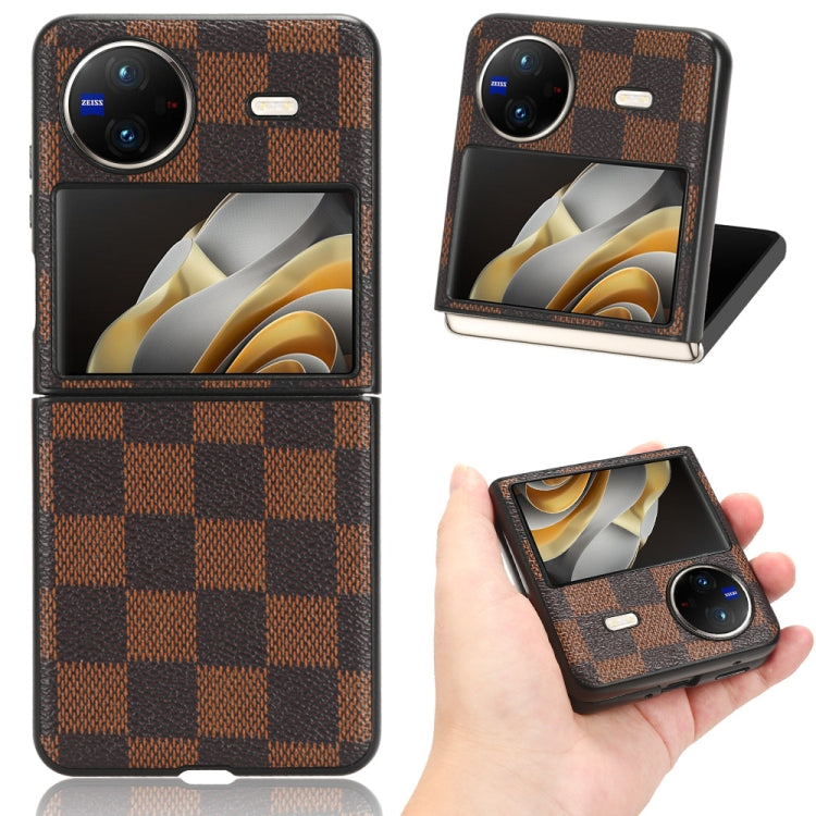For vivo X Flip Checkered Pattern PU Phone Case