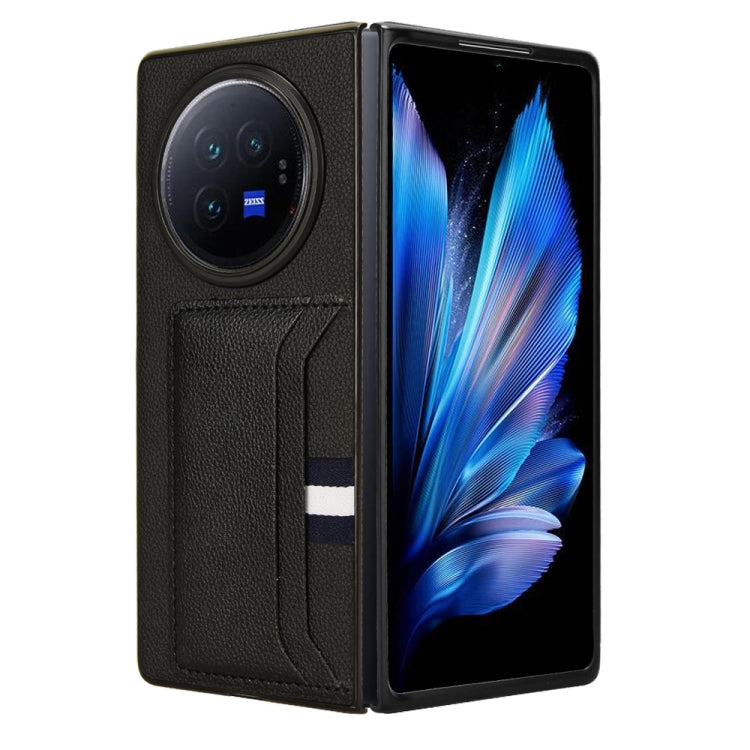 For vivo X Fold3 Litchi Texture Card Slots Back Cover Phone Case