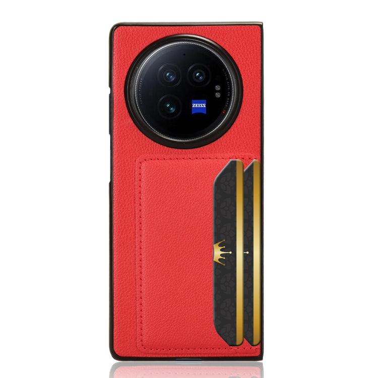 For vivo X Fold3 Litchi Texture Card Slots Back Cover Phone Case