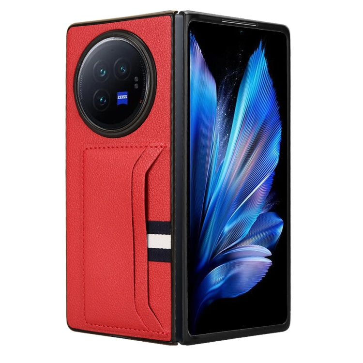 For vivo X Fold3 Litchi Texture Card Slots Back Cover Phone Case