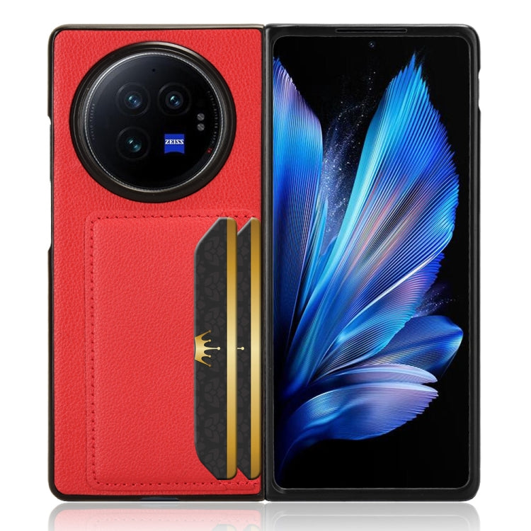 For vivo X Fold3 Litchi Texture Card Slots Back Cover Phone Case