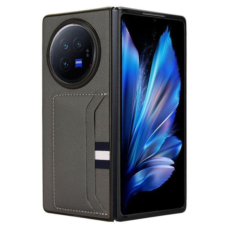 For vivo X Fold3 Litchi Texture Card Slots Back Cover Phone Case