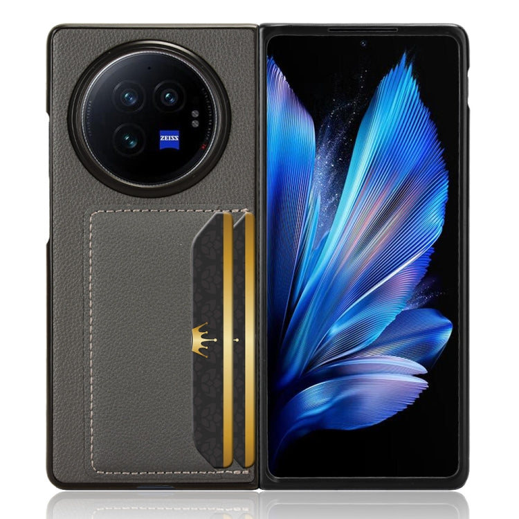 For vivo X Fold3 Litchi Texture Card Slots Back Cover Phone Case
