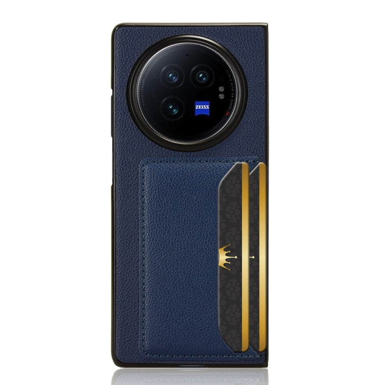 For vivo X Fold3 Litchi Texture Card Slots Back Cover Phone Case