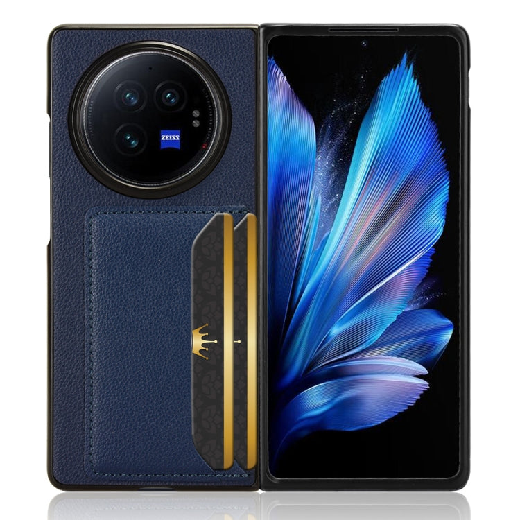 For vivo X Fold3 Litchi Texture Card Slots Back Cover Phone Case