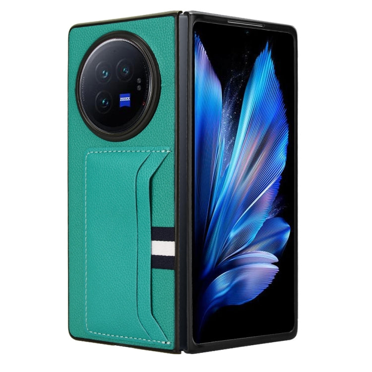 For vivo X Fold3 Litchi Texture Card Slots Back Cover Phone Case