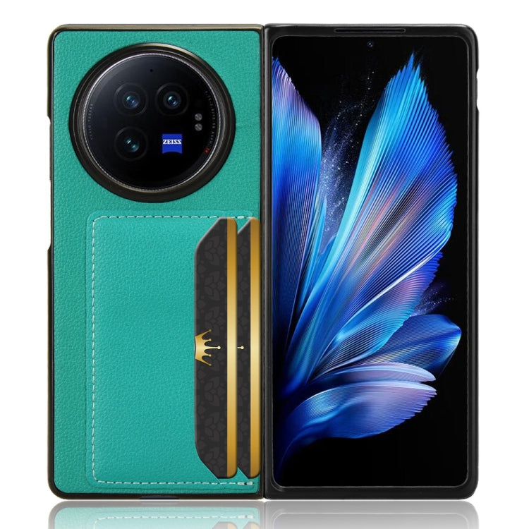 For vivo X Fold3 Litchi Texture Card Slots Back Cover Phone Case