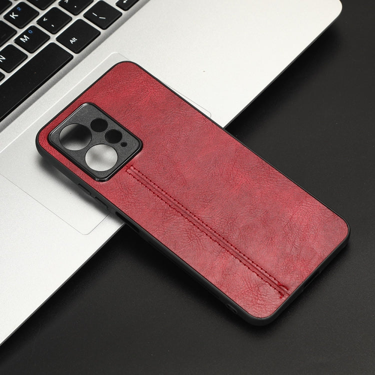 For Xiaomi Redmi Note 12 4G Global Sewing Cow Pattern Skin PC + PU + TPU Phone Case