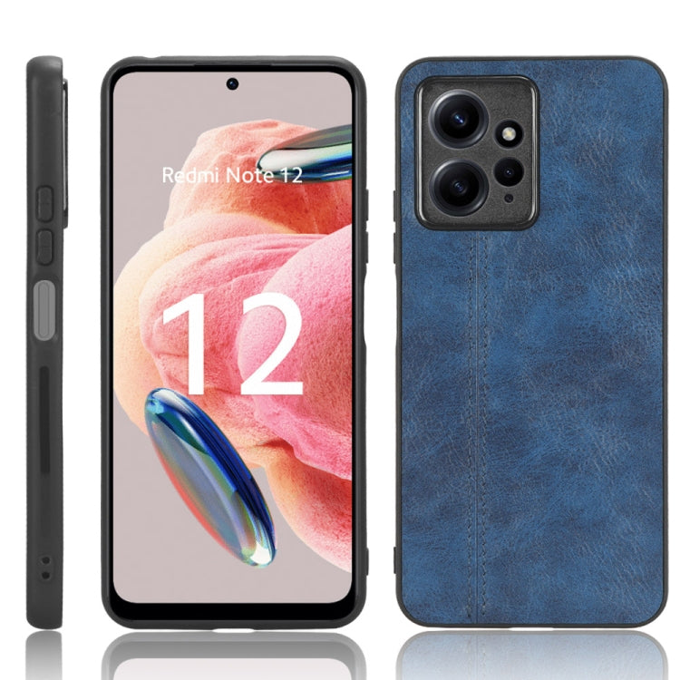 For Xiaomi Redmi Note 12 4G Global Sewing Cow Pattern Skin PC + PU + TPU Phone Case