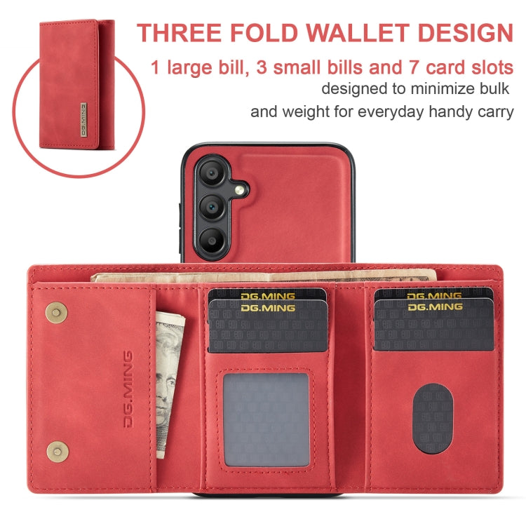 For Samsung Galaxy A15 5G / A15 4G DG.MING M1 Series 3-Fold Multi Card Wallet + Magnetic Phone Case