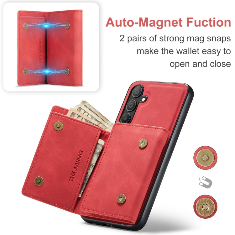For Samsung Galaxy A15 5G / A15 4G DG.MING M1 Series 3-Fold Multi Card Wallet + Magnetic Phone Case