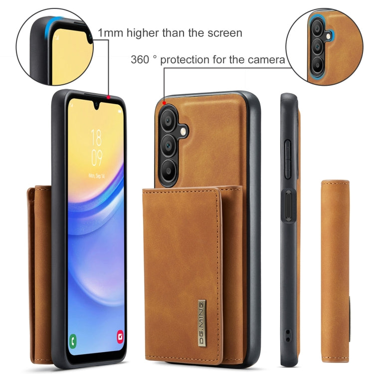 For Samsung Galaxy A15 5G / A15 4G DG.MING M1 Series 3-Fold Multi Card Wallet + Magnetic Phone Case