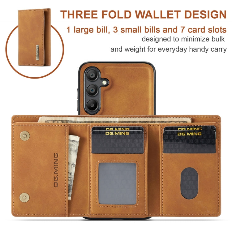 For Samsung Galaxy A15 5G / A15 4G DG.MING M1 Series 3-Fold Multi Card Wallet + Magnetic Phone Case