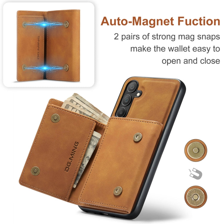 For Samsung Galaxy A15 5G / A15 4G DG.MING M1 Series 3-Fold Multi Card Wallet + Magnetic Phone Case
