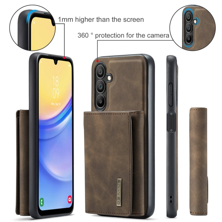 For Samsung Galaxy A15 5G / A15 4G DG.MING M1 Series 3-Fold Multi Card Wallet + Magnetic Phone Case
