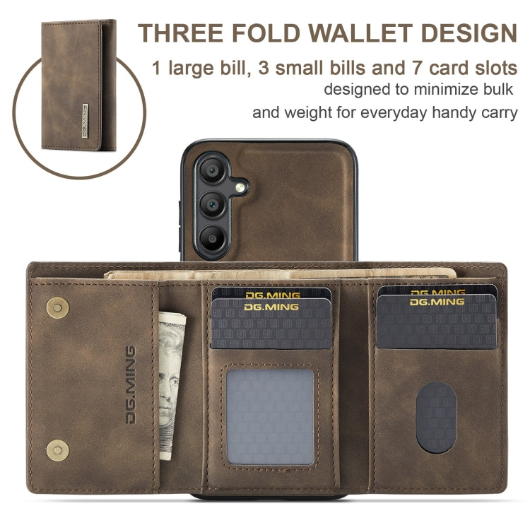 For Samsung Galaxy A15 5G / A15 4G DG.MING M1 Series 3-Fold Multi Card Wallet + Magnetic Phone Case