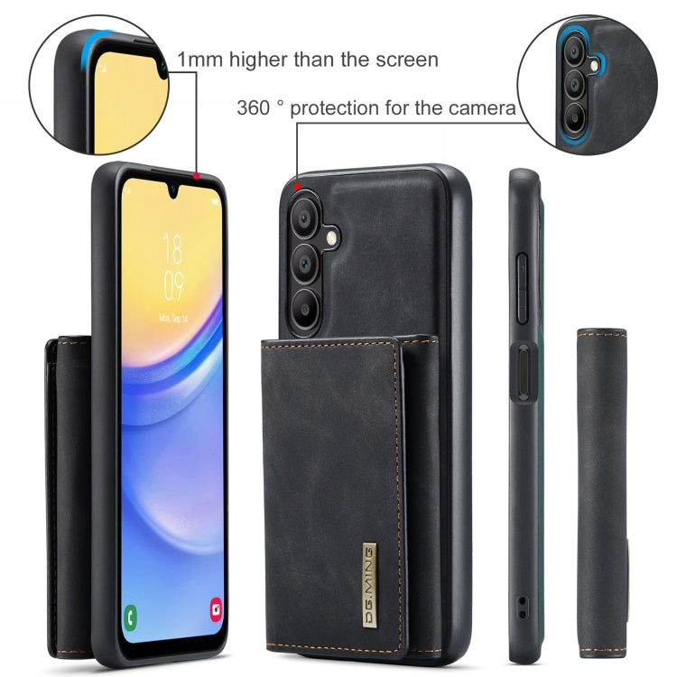 For Samsung Galaxy A15 5G / A15 4G DG.MING M1 Series 3-Fold Multi Card Wallet + Magnetic Phone Case
