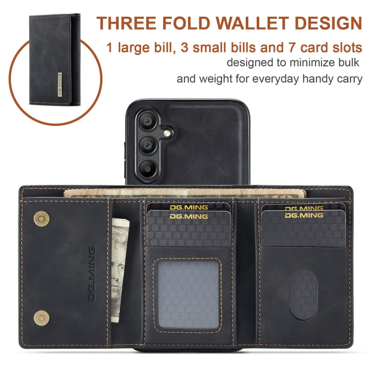 For Samsung Galaxy A15 5G / A15 4G DG.MING M1 Series 3-Fold Multi Card Wallet + Magnetic Phone Case