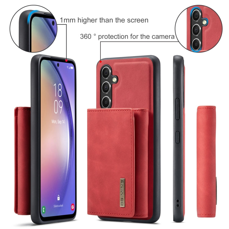 For Samsung Galaxy A35 5G DG.MING M1 Series 3-Fold Multi Card Wallet + Magnetic Phone Case