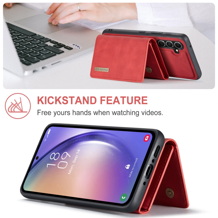 For Samsung Galaxy A35 5G DG.MING M1 Series 3-Fold Multi Card Wallet + Magnetic Phone Case