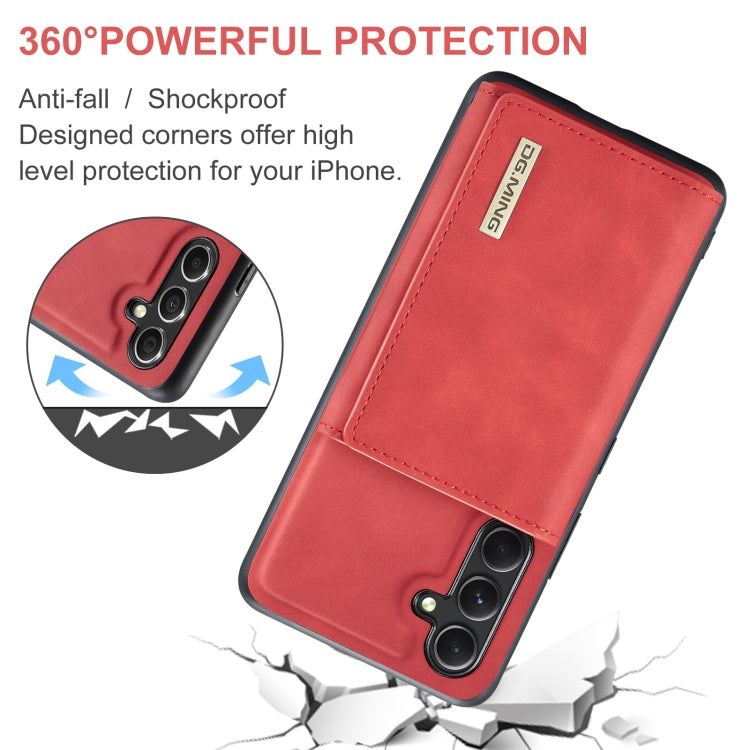For Samsung Galaxy A35 5G DG.MING M1 Series 3-Fold Multi Card Wallet + Magnetic Phone Case