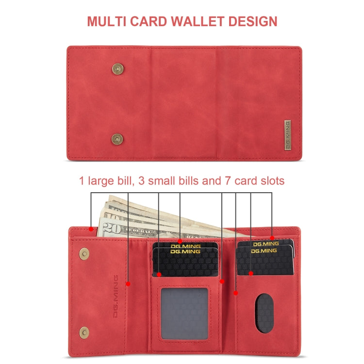 For Samsung Galaxy A35 5G DG.MING M1 Series 3-Fold Multi Card Wallet + Magnetic Phone Case