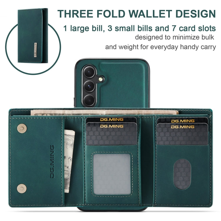 For Samsung Galaxy A35 5G DG.MING M1 Series 3-Fold Multi Card Wallet + Magnetic Phone Case