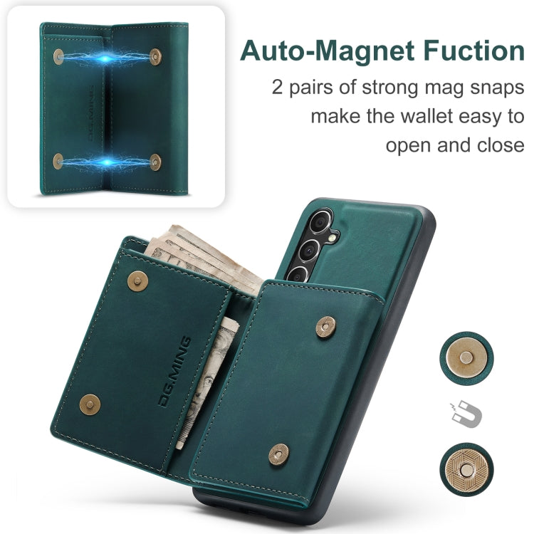 For Samsung Galaxy A35 5G DG.MING M1 Series 3-Fold Multi Card Wallet + Magnetic Phone Case