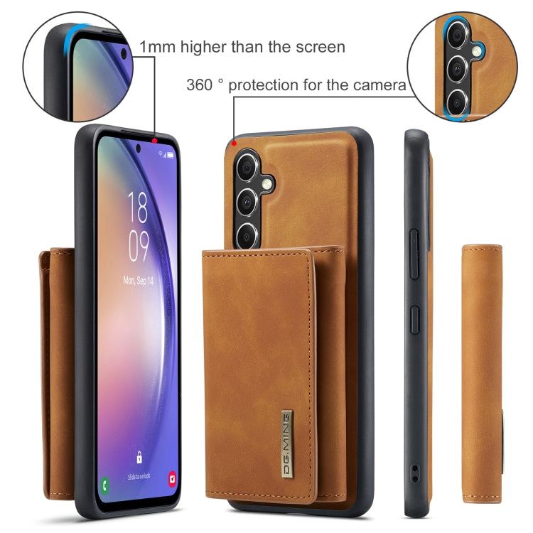 For Samsung Galaxy A35 5G DG.MING M1 Series 3-Fold Multi Card Wallet + Magnetic Phone Case
