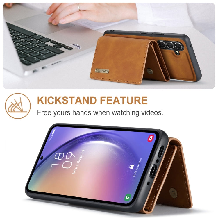 For Samsung Galaxy A35 5G DG.MING M1 Series 3-Fold Multi Card Wallet + Magnetic Phone Case