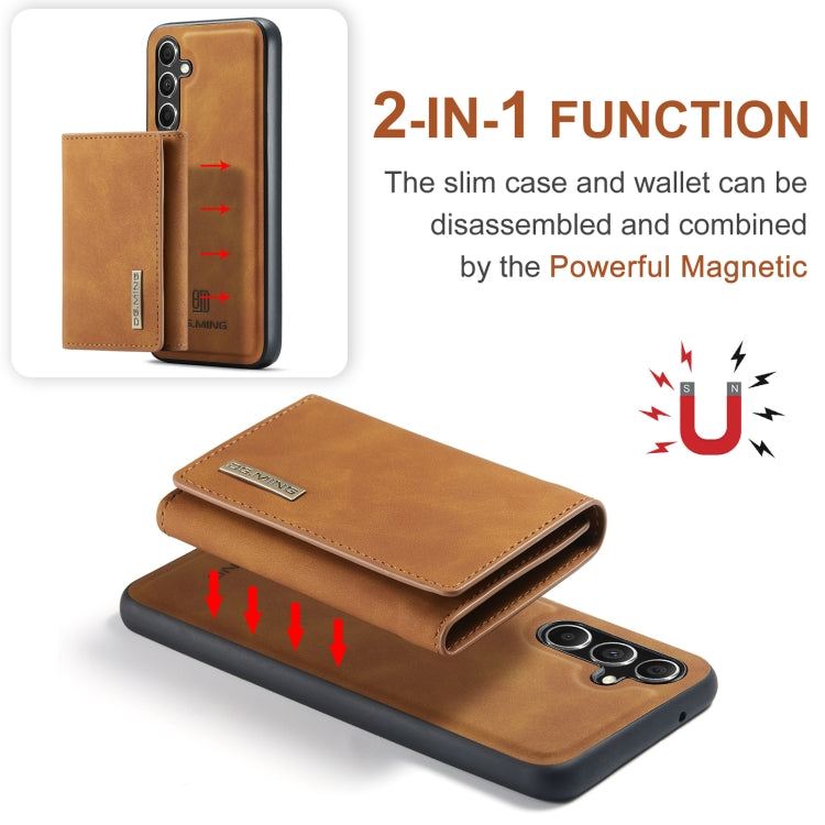 For Samsung Galaxy A35 5G DG.MING M1 Series 3-Fold Multi Card Wallet + Magnetic Phone Case