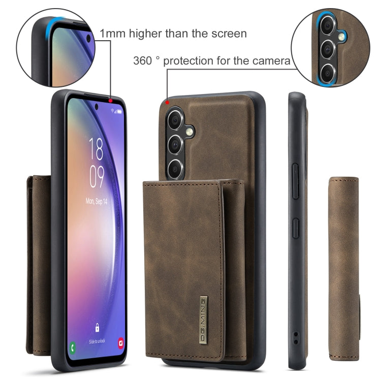 For Samsung Galaxy A35 5G DG.MING M1 Series 3-Fold Multi Card Wallet + Magnetic Phone Case