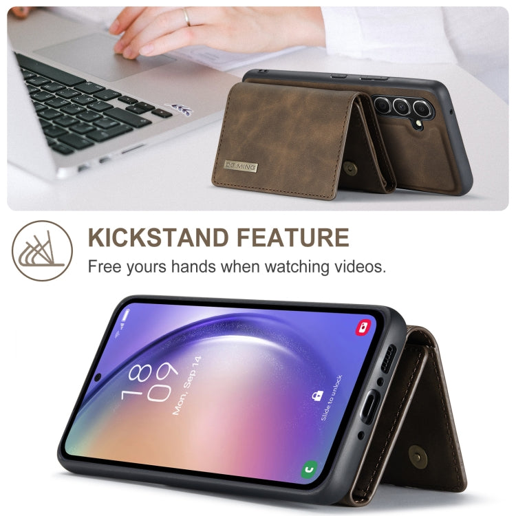 For Samsung Galaxy A35 5G DG.MING M1 Series 3-Fold Multi Card Wallet + Magnetic Phone Case