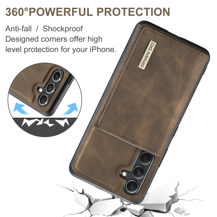 For Samsung Galaxy A35 5G DG.MING M1 Series 3-Fold Multi Card Wallet + Magnetic Phone Case