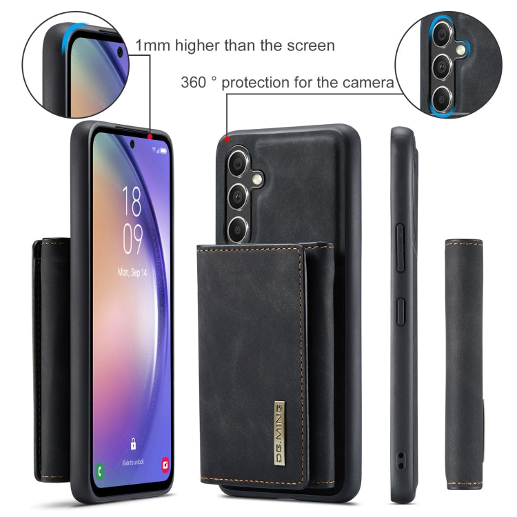 For Samsung Galaxy A35 5G DG.MING M1 Series 3-Fold Multi Card Wallet + Magnetic Phone Case