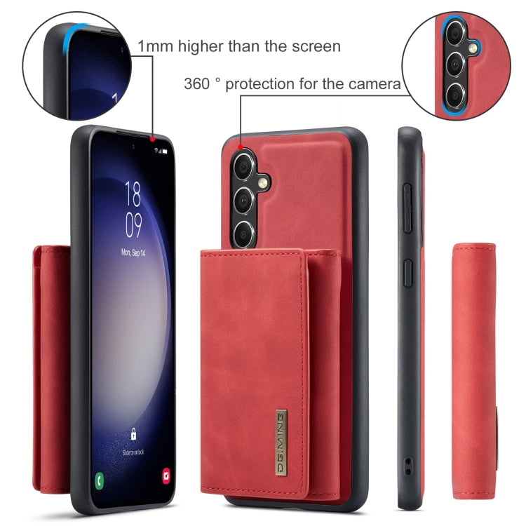 For Samsung Galaxy A55 5G DG.MING M1 Series 3-Fold Multi Card Wallet + Magnetic Phone Case