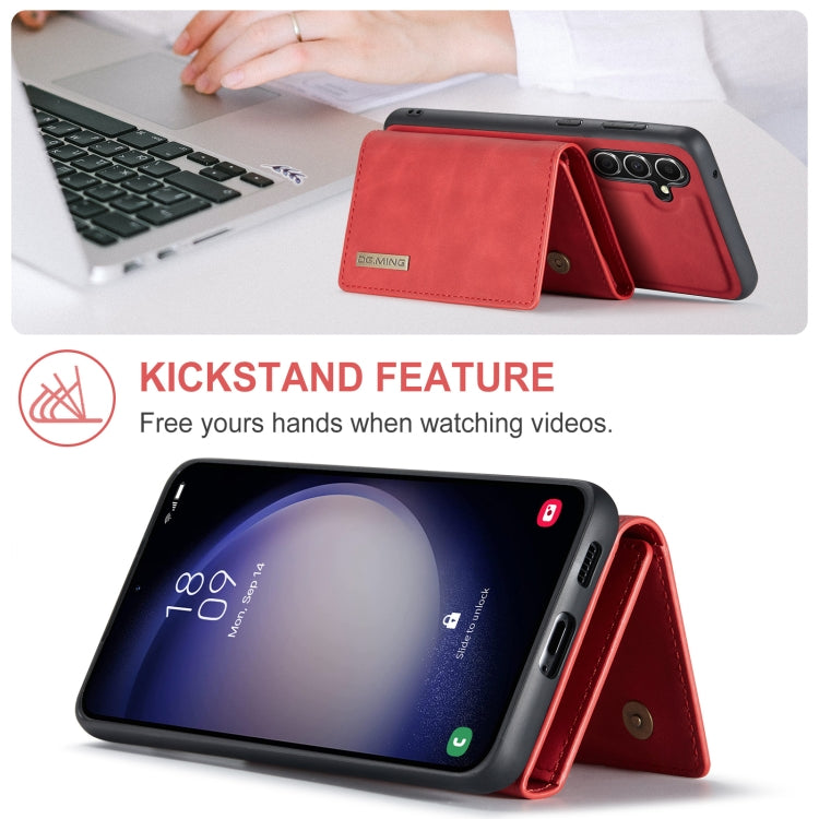 For Samsung Galaxy A55 5G DG.MING M1 Series 3-Fold Multi Card Wallet + Magnetic Phone Case