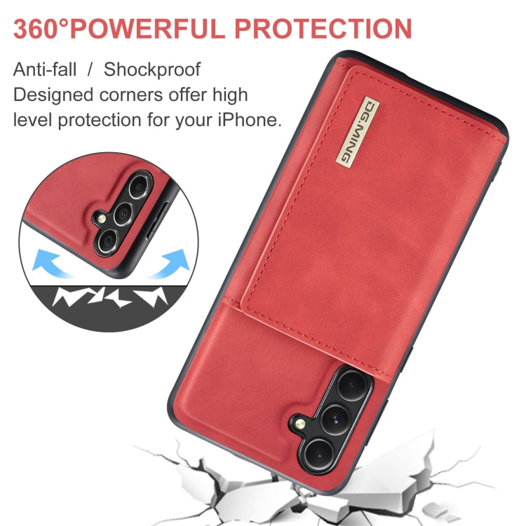 For Samsung Galaxy A55 5G DG.MING M1 Series 3-Fold Multi Card Wallet + Magnetic Phone Case