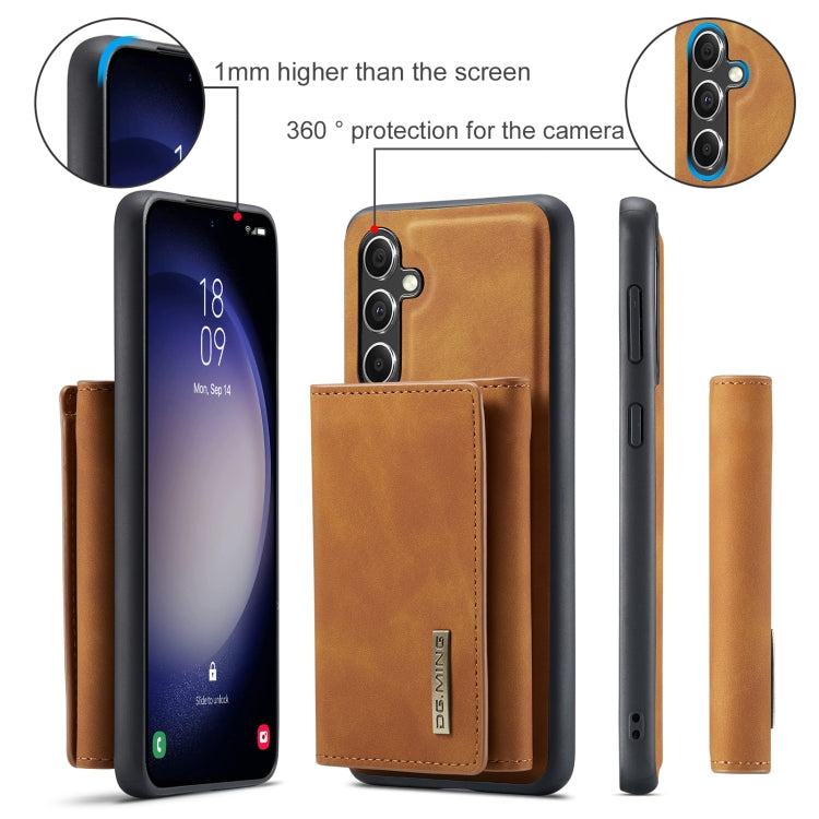 For Samsung Galaxy A55 5G DG.MING M1 Series 3-Fold Multi Card Wallet + Magnetic Phone Case