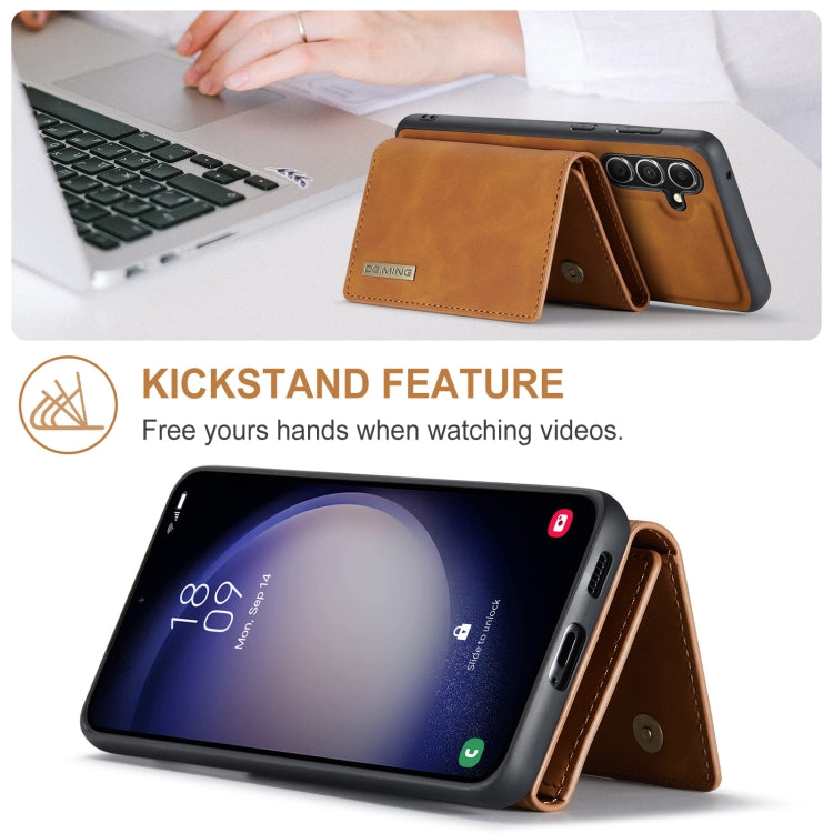 For Samsung Galaxy A55 5G DG.MING M1 Series 3-Fold Multi Card Wallet + Magnetic Phone Case