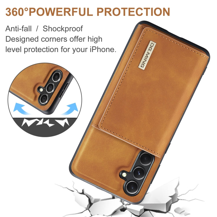 For Samsung Galaxy A55 5G DG.MING M1 Series 3-Fold Multi Card Wallet + Magnetic Phone Case