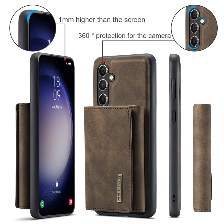 For Samsung Galaxy A55 5G DG.MING M1 Series 3-Fold Multi Card Wallet + Magnetic Phone Case