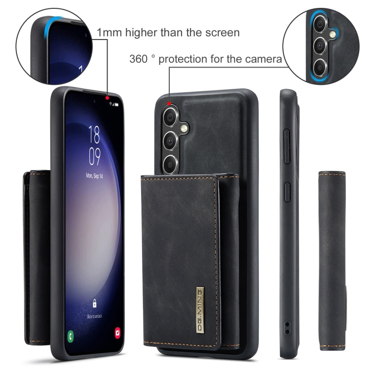For Samsung Galaxy A55 5G DG.MING M1 Series 3-Fold Multi Card Wallet + Magnetic Phone Case