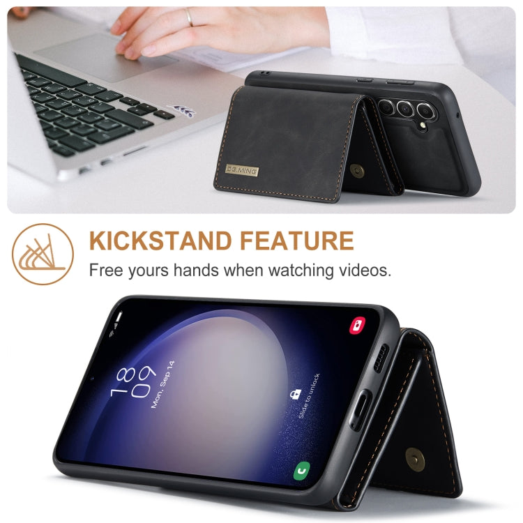 For Samsung Galaxy A55 5G DG.MING M1 Series 3-Fold Multi Card Wallet + Magnetic Phone Case