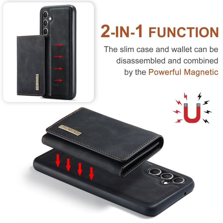 For Samsung Galaxy A55 5G DG.MING M1 Series 3-Fold Multi Card Wallet + Magnetic Phone Case