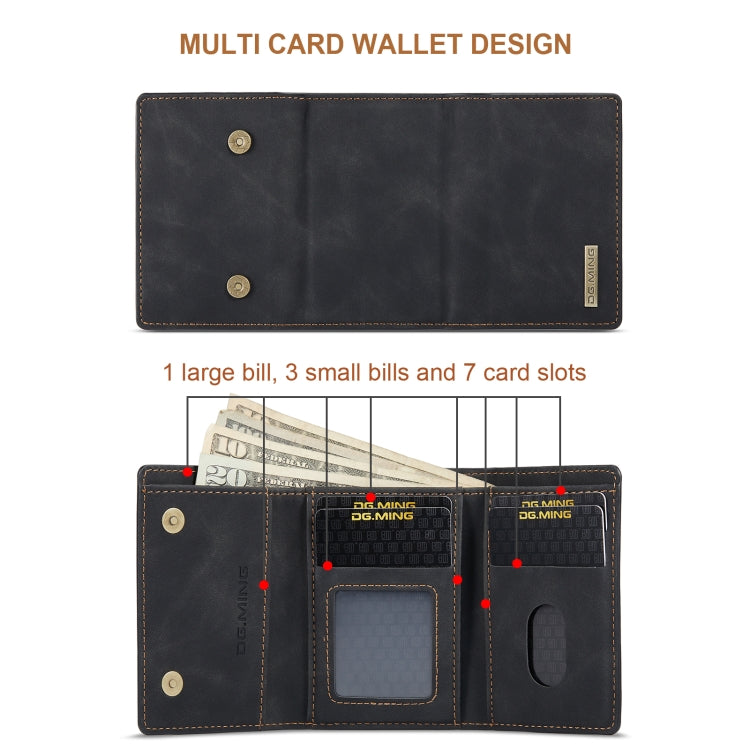 For Samsung Galaxy A55 5G DG.MING M1 Series 3-Fold Multi Card Wallet + Magnetic Phone Case