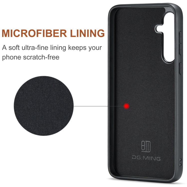 For Samsung Galaxy A55 5G DG.MING M1 Series 3-Fold Multi Card Wallet + Magnetic Phone Case
